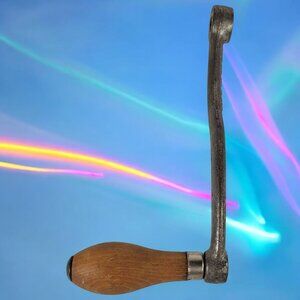 ANTIQUE CAST IRON RANGE STOVE EYE TOOL‎ GRATE SHAKER HANDLE CRANK TRIANGLE HEAD